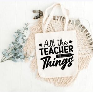 Custom Natural Canvas Teacher Tote All The Teacher Things